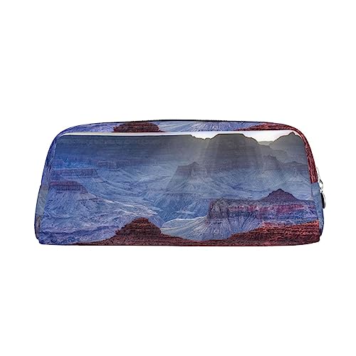 Grand Canyon Bedrucktes Federmäppchen Leder Make-up Tasche Tragbare Reise Kulturbeutel Reißverschluss Kleine Aufbewahrungstasche für Frauen Mädchen, silber, Einheitsgröße, Kulturbeutel von OrcoW