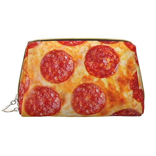 Kosmetiktasche aus Leder, 3D-Pepperoni-Druck, tragbar, wasserdicht, Make-up-Tasche, Reise-Kulturbeutel, Make-up-Organizer für Mädchen, Frauen, Ehefrau, Geschenk, weiß, Einheitsgröße von OrcoW