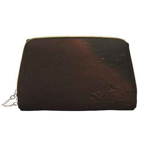 Kosmetiktasche aus Leder, Motiv: Strand in der Abenddämmerung, tragbar, wasserdicht, Make-up-Tasche, Reise-Kulturbeutel, Make-up-Organizer für Mädchen, Frauen, Ehefrau, Geschenk, weiß, Einheitsgröße von OrcoW