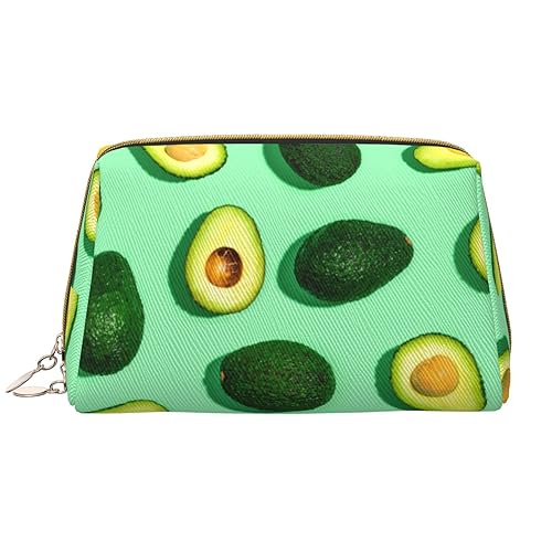 Kosmetiktasche aus Leder mit Avocado-Motiv, tragbar, wasserdicht, Reise-Kulturbeutel, Make-up-Organizer für Mädchen, Frauen, Ehefrau, Geschenk, weiß, Einheitsgröße von OrcoW