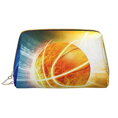 Kosmetiktasche mit Ball-Basketball-Druck, tragbar, wasserdicht, Make-up-Tasche, Reise-Kulturbeutel, Make-up-Organizer für Mädchen, Frauen, Ehefrau, Geschenk, weiß, Einheitsgröße von OrcoW