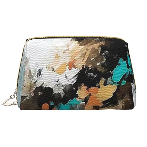 Kosmetiktasche mit Kunstdruck, Leder, tragbar, wasserdicht, Reise-Kulturbeutel, Make-up-Organizer für Mädchen, Frauen, Ehefrau, Geschenk, weiß, Einheitsgröße von OrcoW