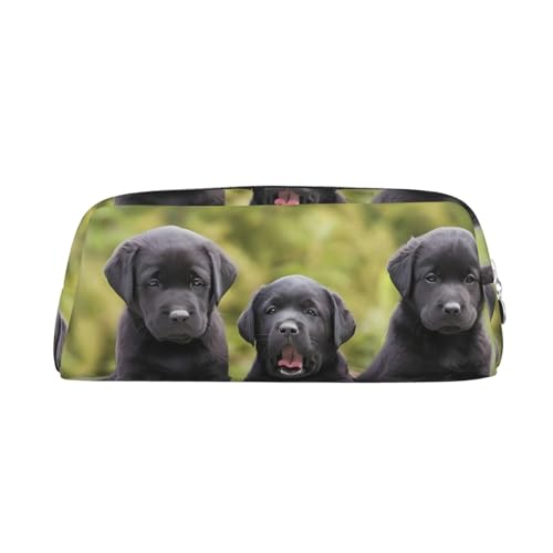 Labrador Retriever Hund Bedrucktes Federmäppchen Leder Make-up Tasche Tragbare Reise Kulturbeutel Reißverschluss Kleine Aufbewahrungstasche für Frauen Mädchen, silber, Einheitsgröße, Kulturbeutel von OrcoW