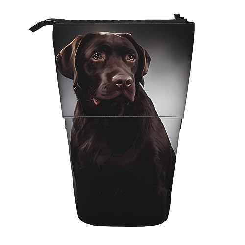 Labrador Retriever Ständer Bleistifthalter einziehbares Teleskop-Bleistiftetui Niedliche Stifttasche Pop Up Bleistift Tasche Tragbare Multifunktionale Make-up Tasche Schreibwaren Organizer für Schule von OrcoW