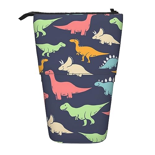 Monster Dinosaurier Ständer Bleistifthalter Einziehbares Teleskop-Bleistiftetui Niedliche Stifttasche Pop Up Bleistift Tasche Tragbare Multifunktionale Make-up Tasche Schreibwaren Organizer für Schule von OrcoW