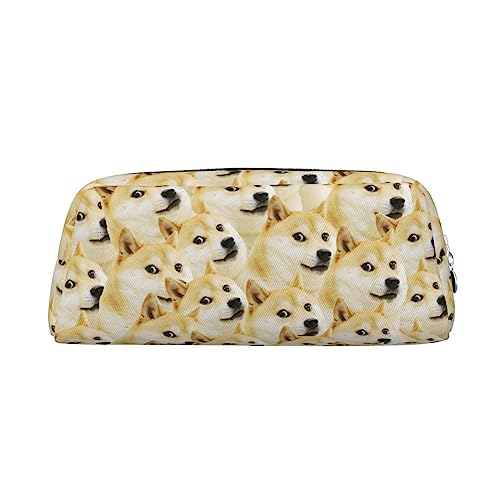 Mr Doge Meme Bedrucktes Federmäppchen Leder Make-up Tasche Tragbare Reise Kulturbeutel Reißverschluss Kleine Aufbewahrungstasche für Frauen Mädchen, silber, Einheitsgröße, Kulturbeutel von OrcoW