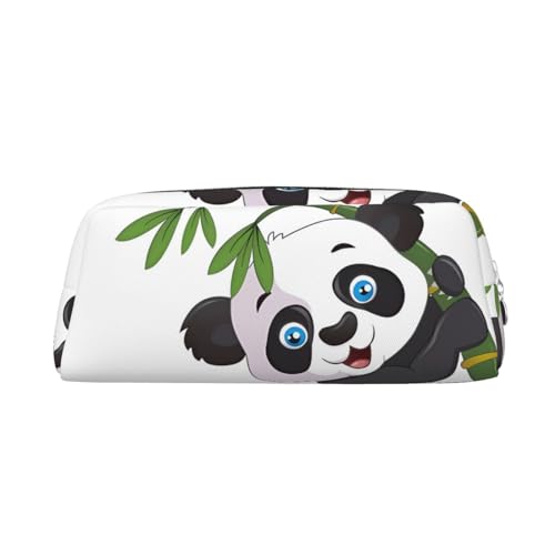 Naughty Panda Bedrucktes Federmäppchen Leder Make-up Tasche Tragbare Reise Kulturbeutel Reißverschluss Kleine Aufbewahrungstasche für Frauen Mädchen, silber, Einheitsgröße, Kulturbeutel von OrcoW