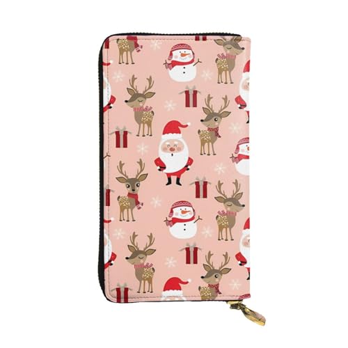 Niedliche Weihnachten Feiertage Drucken Lange Leder Geldbörse für Männer Frauen Wasserdicht Tragbare Clutch Tasche Münzbörse für Reisen Mädchen Einkaufen Büro Geschenk, Schwarz , Einheitsgröße von OrcoW