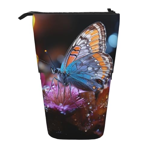 Niedliches Schmetterling-Federmäppchen, niedliches Stiftetui, Teleskop-Schreibwaren-Tasche, Make-up-Kosmetiktasche für Damen, Büro von OrcoW