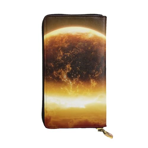 OrcoW Apocalypse Rld Armageddon Awe Belief Print Leder Geldbörse Lange Geldbörse Clutch Bag Münzfach Reisebrieftasche Wasserdicht Kreditkartenetui für Männer Frauen, Schwarz , Einheitsgröße von OrcoW