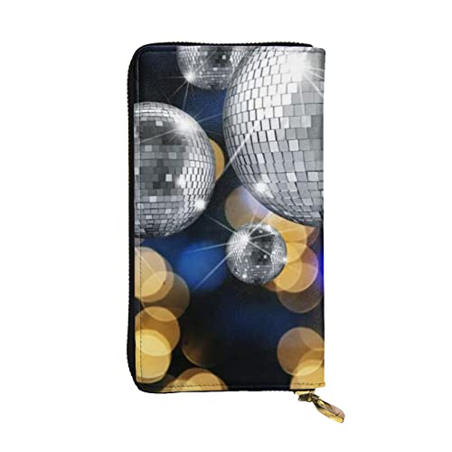 OrcoW Ballroom Print Leder Geldbörse Lange Geldbörse Clutch Bag Münzfach Reise Brieftasche Wasserdicht Kreditkartenetui für Männer Frauen, Schwarz , Einheitsgröße von OrcoW