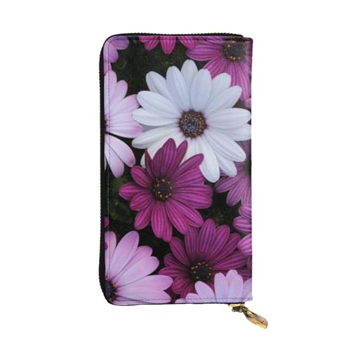 OrcoW Blossom Flower Print Leder Geldbörse Lange Geldbörse Clutch Tasche Münzfach Reise Brieftasche Wasserdicht Kreditkartenetui für Männer Frauen, Schwarz , Einheitsgröße von OrcoW