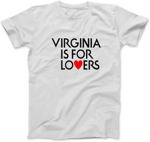 OrcoW Vintage Virginia is for The Lovers for Men, Women T-Shirt Graphic Tees for Women Men Unisex, weiß, L von OrcoW