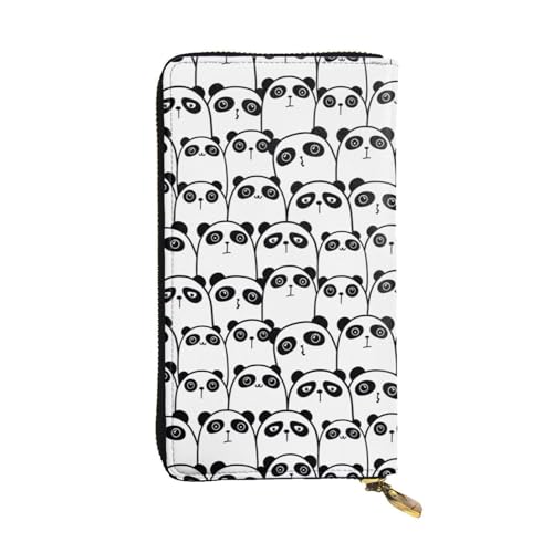 Panda Grafik Schwarz und Weiß Druck Lange Leder Geldbörse für Männer Frauen Wasserdicht Tragbare Clutch Tasche Münzbörse für Reisen Mädchen Einkaufen Büro Geschenk, Schwarz , Einheitsgröße von OrcoW