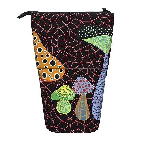 Pilzständer Bleistifthalter Einziehbares Teleskop-Bleistiftetui Niedliche Stifttasche Pop Up Bleistift Tasche Tragbare Multifunktionale Make-up Tasche Schreibwaren Organizer für Schule Büro, Schwarz , von OrcoW