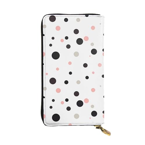 Polka Dot Print Lange Leder Geldbörse für Männer Frauen Wasserdicht Tragbare Clutch Tasche Münzbörse für Reisen Mädchen Einkaufen Büro Geschenk, Schwarz , Einheitsgröße von OrcoW