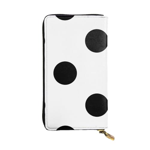 Polka Dot Print Lange Leder Geldbörse für Männer Frauen Wasserdicht Tragbare Clutch Tasche Münzbörse für Reisen Mädchen Einkaufen Büro Geschenk, Schwarz , Einheitsgröße von OrcoW