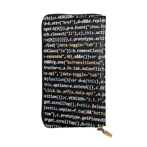 Programmierer Programmierung Code Print Lange Leder Geldbörse für Männer Frauen Wasserdicht Tragbare Clutch Tasche Münzgeldbörse für Reisen Mädchen Einkaufen Büro Geschenk, Schwarz , Einheitsgröße von OrcoW