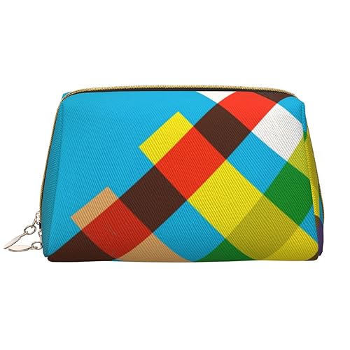 Schöne bunte Muster Druck Leder Kosmetiktasche Tragbare Wasserdichte Make-up Tasche Reise Kulturbeutel Make-up Organizer für Mädchen Frauen Frau Geschenk, weiß, Einheitsgröße von OrcoW