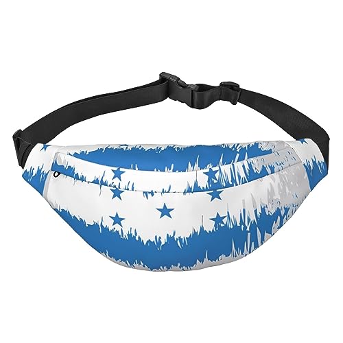 Bauchtasche für Herren und Damen, blau, Volleyball, bedruckt, Umhängetasche, große Crossbody-Brusttasche für Sport, Laufen, Reisen, Blau Honduras Flagge, Einheitsgröße, Taschen-Organizer von Orcow