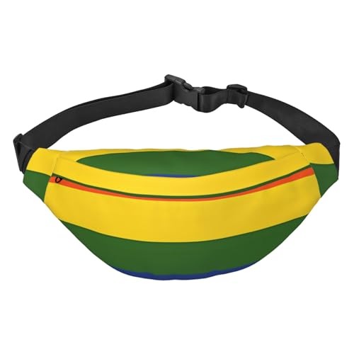 Bauchtasche für Herren und Damen, malerisches Meerwasser, bedruckt, Umhängetasche, große Crossbody-Brusttasche für Sport, Laufen, Reisen, Regenbogenflagge, Einheitsgröße, Taschen-Organizer von Orcow