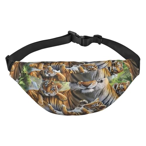 Bauchtasche für Männer Frauen Marienkäfer Gedruckt Crossbody Hüfttasche Pack Große Crossbody Brusttasche für Sport Laufen Reisen, Jungle Tigers Cub, Einheitsgröße, Taschen-Organizer von Orcow