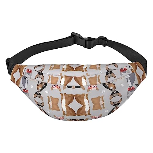 Bauchtasche für Männer und Frauen, bunte französische Bulldogge, bedruckt, Umhängetasche, große Crossbody-Brusttasche für Sport, Laufen, Reisen, Chihuahua Hundebrille, Einheitsgröße, Taschen-Organizer von Orcow