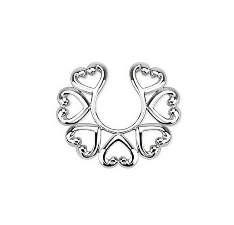 Order & Smile Schmuck Brustwarzenpiercing Fake Brustwarzenpiercing zum Klemmen: Schild Nippel-Piercing Herz von Order & Smile Schmuck