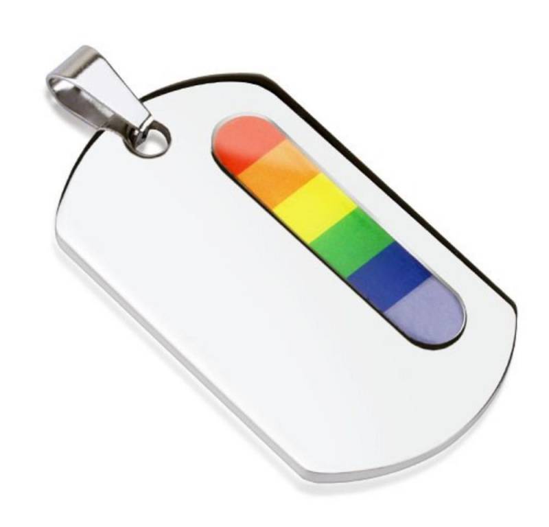 Order & Smile Schmuck Dog Tag Anhänger Dog Tag Herren Anhänger „Regenbogen Gay Schmuck“ von Order & Smile Schmuck