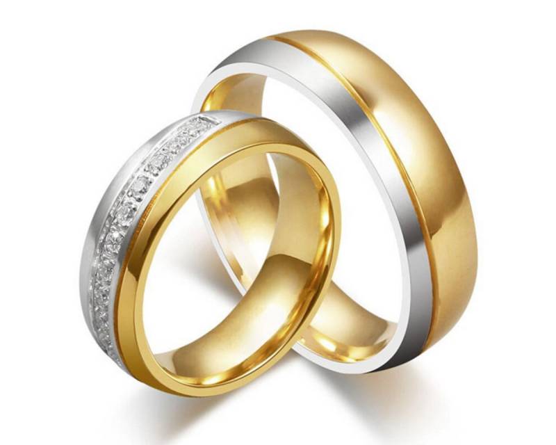 Order & Smile Schmuck Fingerring Eheringe günstig: Trauringe / Ring aus Edelstahl silber gold von Order & Smile Schmuck