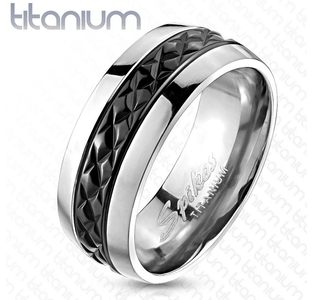 Order & Smile Schmuck Fingerring Ring Schwarz Silber Herren aus Titan von Order & Smile Schmuck