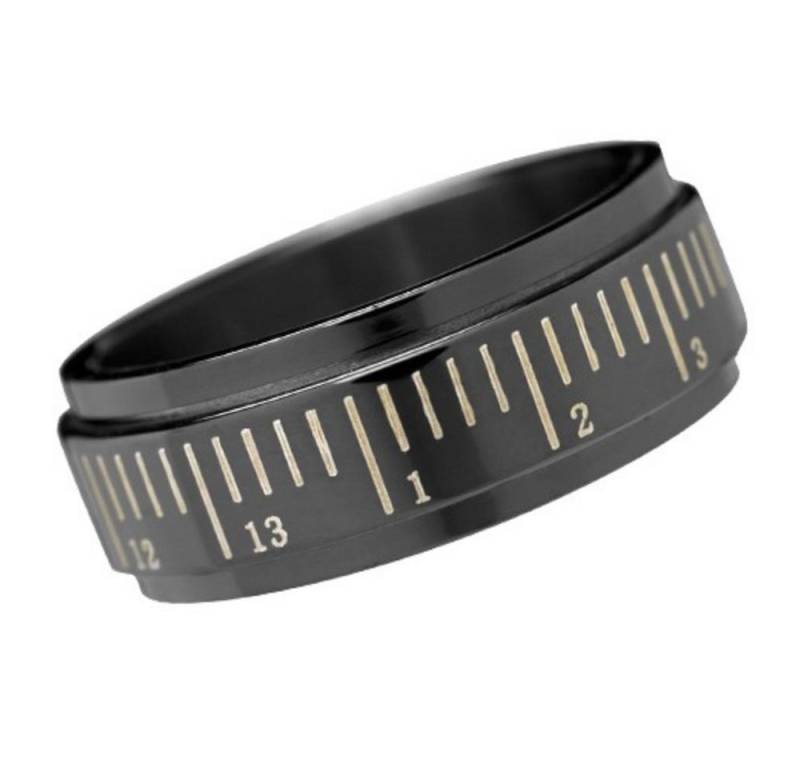 Order & Smile Schmuck Fingerring Spinning Ring: Edelstahl Ring schwarz mit Zahlen von Order & Smile Schmuck