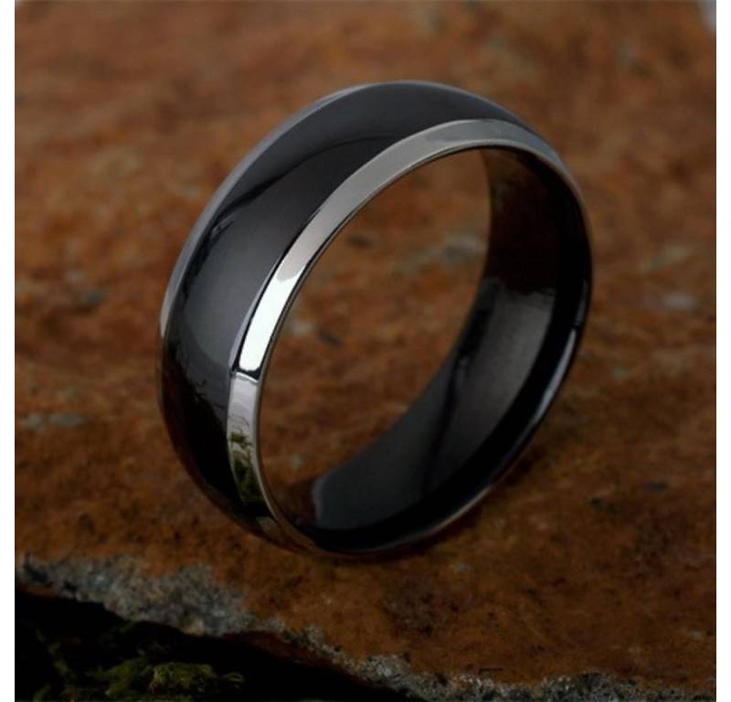 Order & Smile Schmuck Fingerring Stahl Ring: Herren Ring schwarz von Order & Smile Schmuck