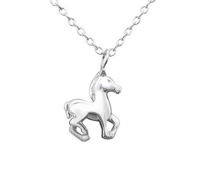 Order & Smile Schmuck Kette mit Anhänger Kette Kinder Silber 925: Mädchen Halskette mit Pferd, gestempelt von Order & Smile Schmuck