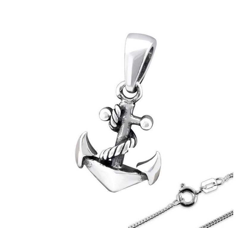 Order & Smile Schmuck Kette mit Anhänger Kette Silber Anker Anhänger mit Halskette, gestempelt von Order & Smile Schmuck