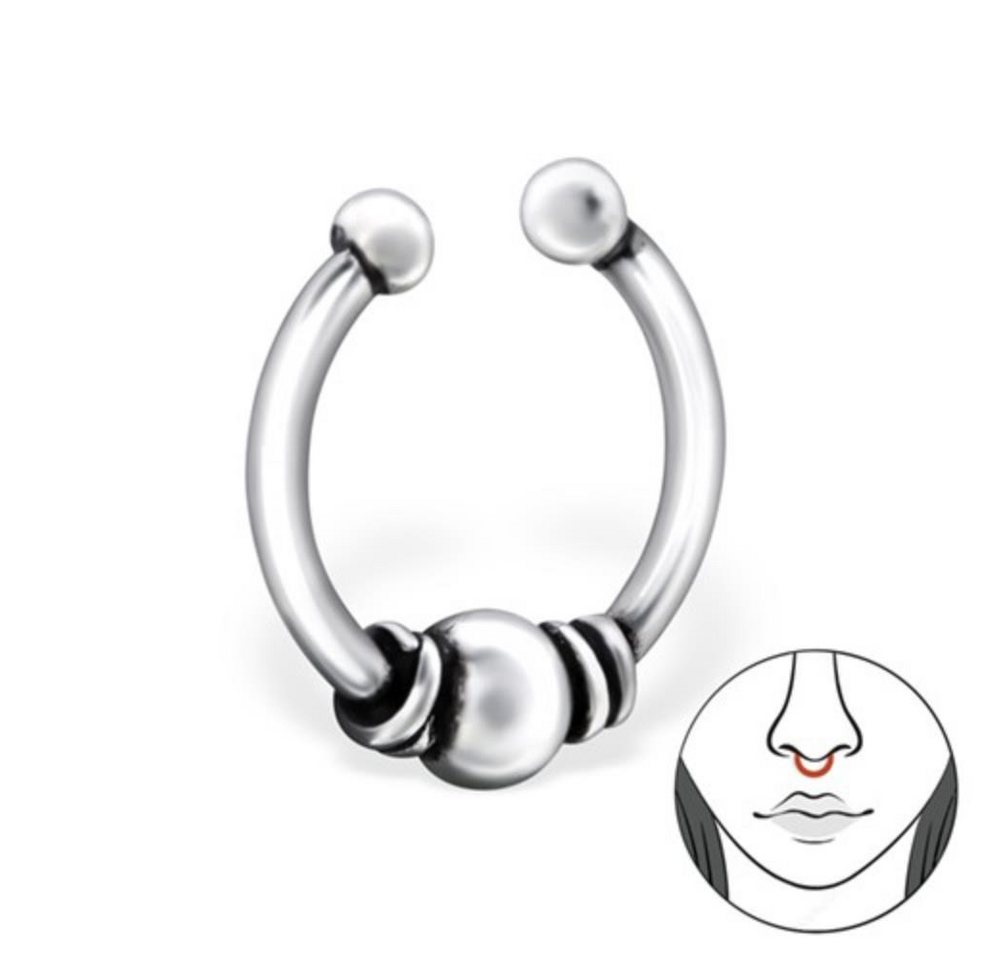 Order & Smile Schmuck Nasenpiercing Fake Nasenring Klemmring Septum Piercing aus 925 Silber von Order & Smile Schmuck