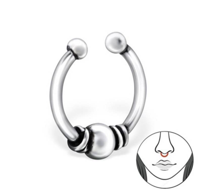 Order & Smile Schmuck Nasenpiercing Fake Nasenring Klemmring Septum Piercing aus 925 Silber von Order & Smile Schmuck