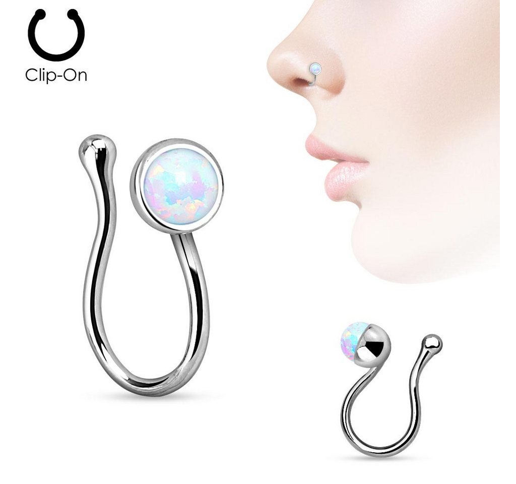Order & Smile Schmuck Nasenpiercing Fake Nasenstecker: Opal Nasenpiercing ohne Loch von Order & Smile Schmuck