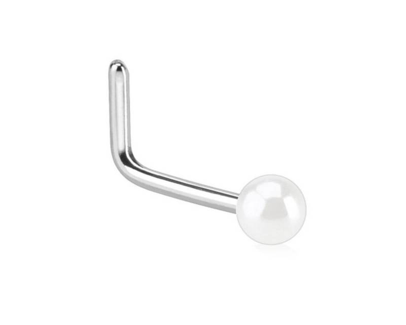 Order & Smile Schmuck Nasenpiercing Nasenpiercing Nasenstecker „Perle“ L-Form von Order & Smile Schmuck