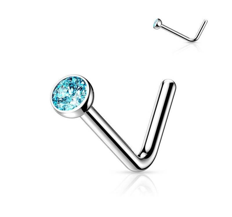 Order & Smile Schmuck Nasenpiercing Nasenstecker Titan: Nasenpiercing Kristall Stecker gebogen, pflegeleicht von Order & Smile Schmuck