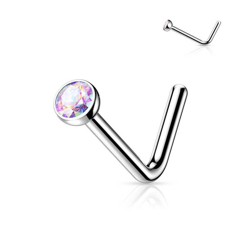 Order & Smile Schmuck Nasenpiercing Nasenstecker Titan: Nasenpiercing Kristall Stecker gebogen, pflegeleicht von Order & Smile Schmuck