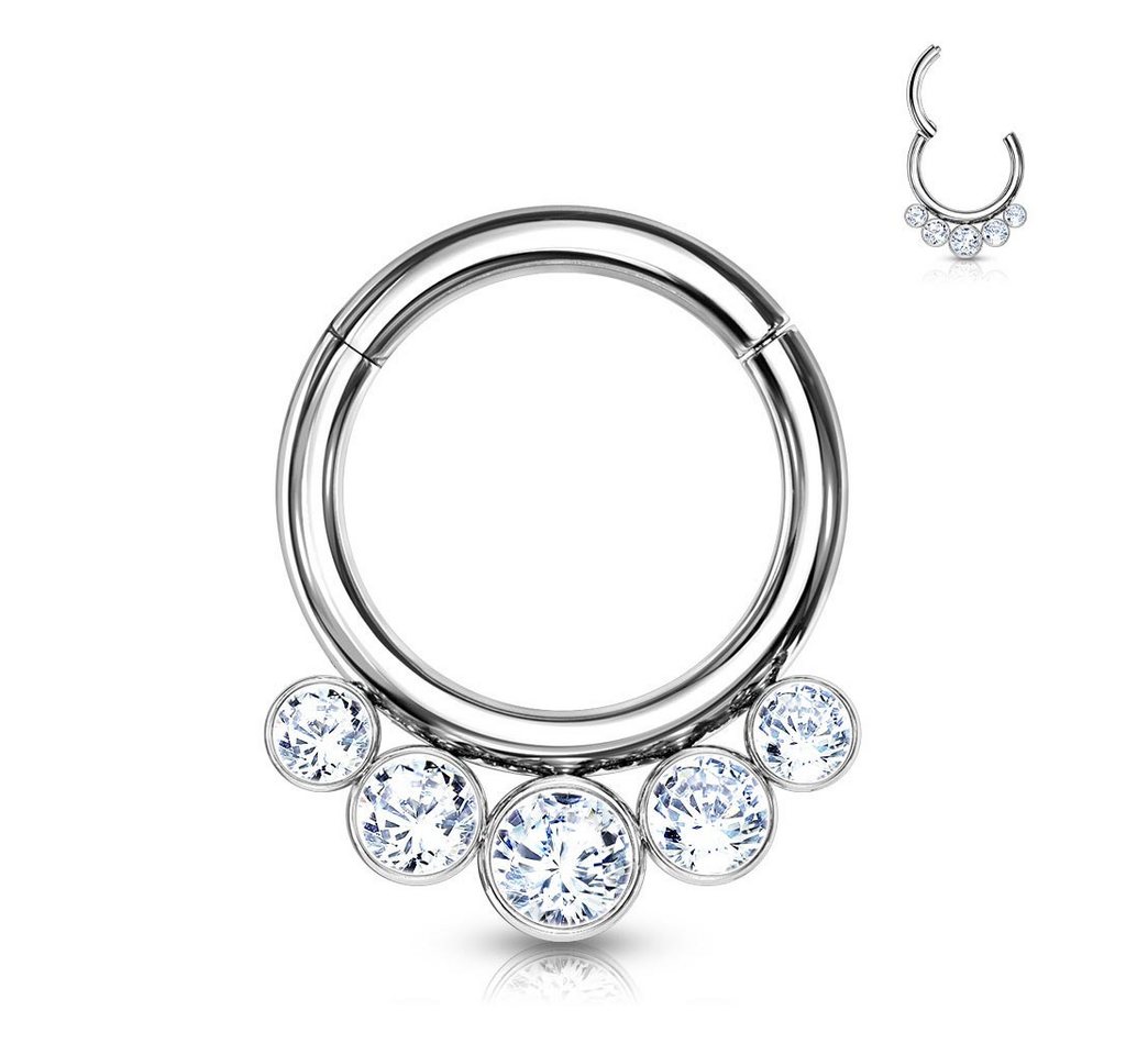 Order & Smile Schmuck Nasenpiercing Septum Clicker Piercing Titan Zirkonia, pflegeleicht von Order & Smile Schmuck