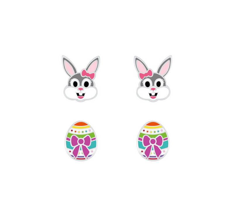 Order & Smile Schmuck Ohrstecker-Set 2er Set Ostern Ohrringe Silber 925 Ohrstecker Hase & Osterei von Order & Smile Schmuck