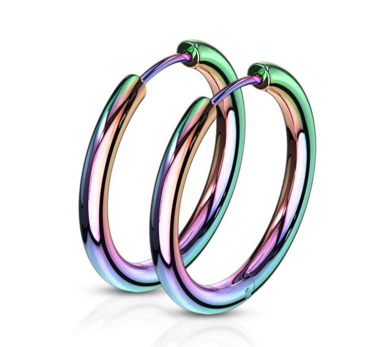 Order & Smile Schmuck Paar Creolen Creolen Ohrringe Regenbogen 10-20 mm von Order & Smile Schmuck