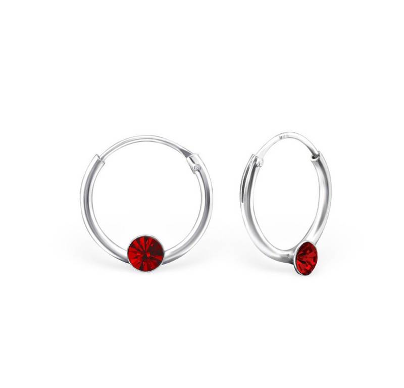 Order & Smile Schmuck Paar Creolen Kinder Ohrringe: Creolen Silber mit Kristall von Order & Smile Schmuck