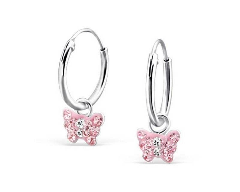 Order & Smile Schmuck Paar Ohrhänger Kinder Creolen: Mädchen Ohrringe Silber „Schmetterling“ von Order & Smile Schmuck