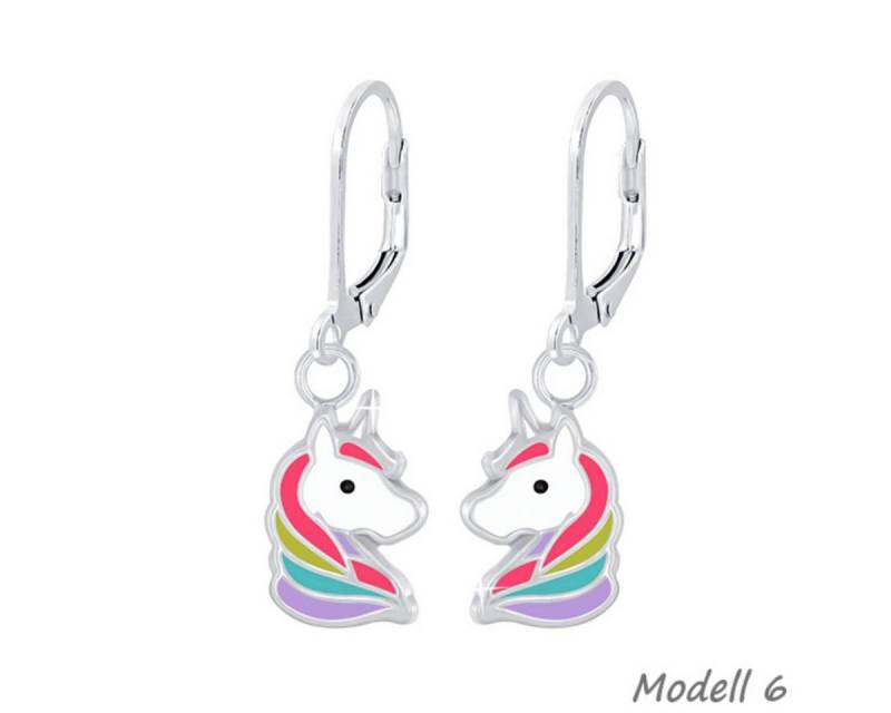 Order & Smile Schmuck Paar Ohrhänger Kinderohrringe „Einhorn“: 925 Silber Ohrhänger für Mädchen von Order & Smile Schmuck