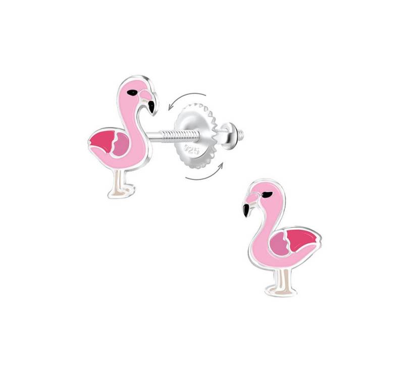 Order & Smile Schmuck Paar Ohrstecker Flamingo Ohrstecker mit Schraubverschluss: Kinder Ohrringe Silber 925 von Order & Smile Schmuck