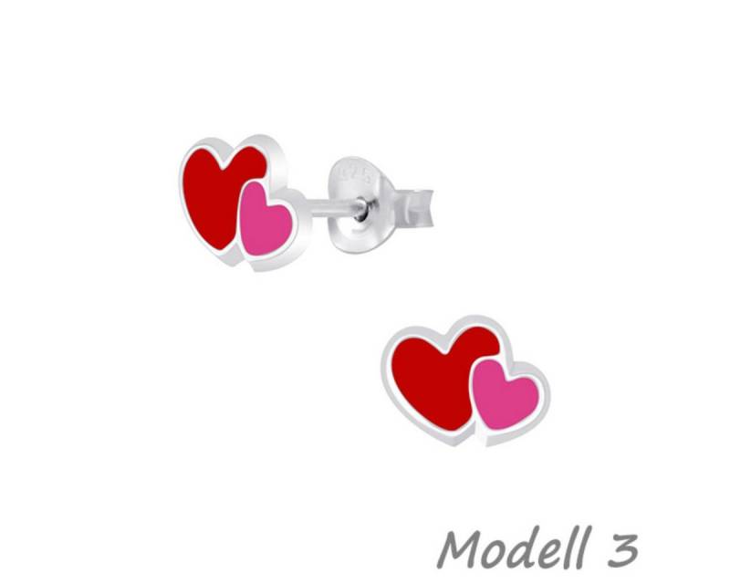 Order & Smile Schmuck Paar Ohrstecker Herz Schmuck: bunte Kinder Ohrringe oder Kette Silber 925 von Order & Smile Schmuck