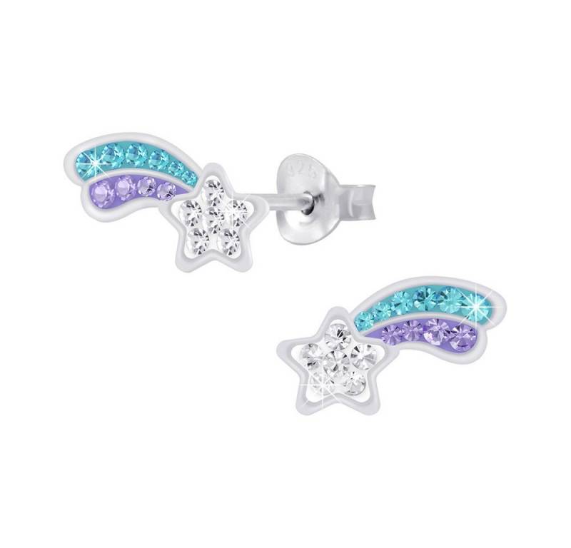 Order & Smile Schmuck Paar Ohrstecker Kinder Ohrringe Silber 925 Kristall Ohrstecker Sternschnuppe von Order & Smile Schmuck